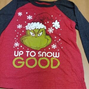 Jumping Beans Red and Gray Grinch Long Sleeve Tee